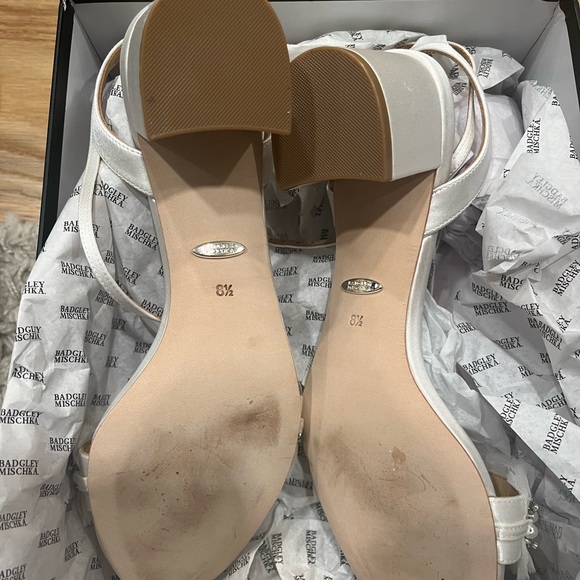 Badgley Mischka Talitha White Satin Heel - Picture 2 of 4